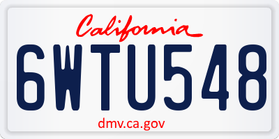 CA license plate 6WTU548