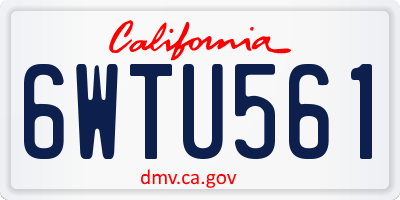 CA license plate 6WTU561