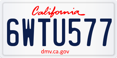 CA license plate 6WTU577