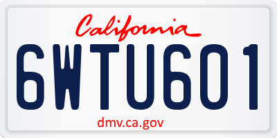 CA license plate 6WTU601