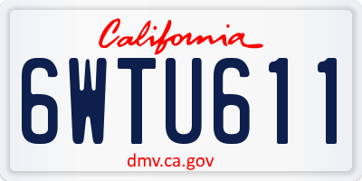 CA license plate 6WTU611