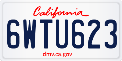 CA license plate 6WTU623