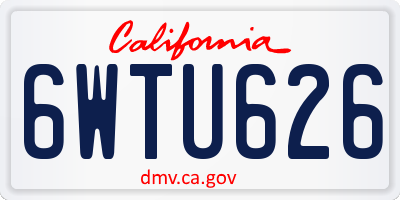 CA license plate 6WTU626