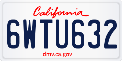 CA license plate 6WTU632