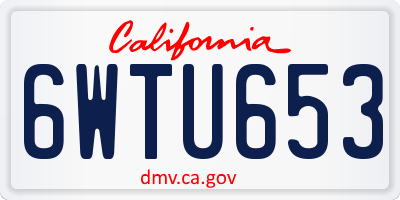 CA license plate 6WTU653