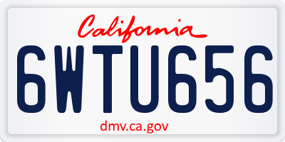 CA license plate 6WTU656