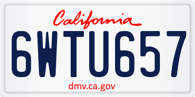 CA license plate 6WTU657
