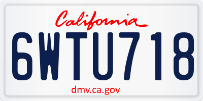 CA license plate 6WTU718