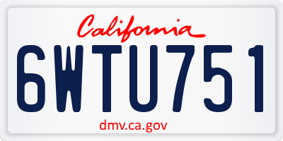 CA license plate 6WTU751
