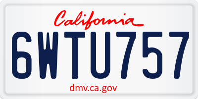 CA license plate 6WTU757