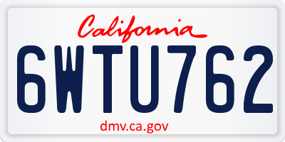 CA license plate 6WTU762