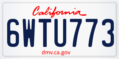 CA license plate 6WTU773