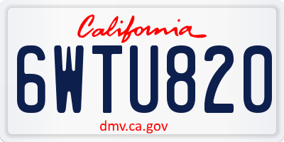CA license plate 6WTU820