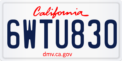 CA license plate 6WTU830
