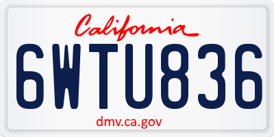 CA license plate 6WTU836