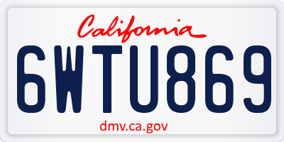 CA license plate 6WTU869