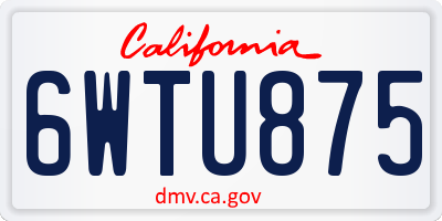 CA license plate 6WTU875
