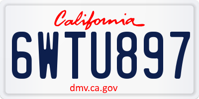 CA license plate 6WTU897