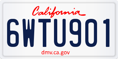 CA license plate 6WTU901
