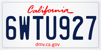CA license plate 6WTU927