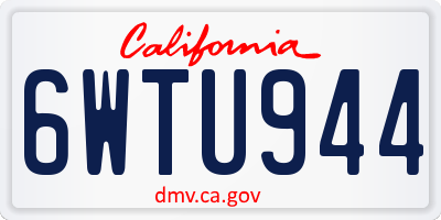 CA license plate 6WTU944