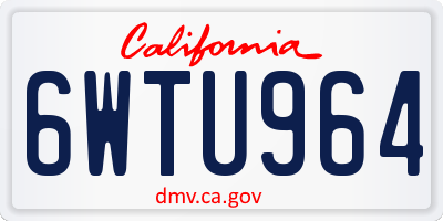 CA license plate 6WTU964