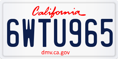 CA license plate 6WTU965