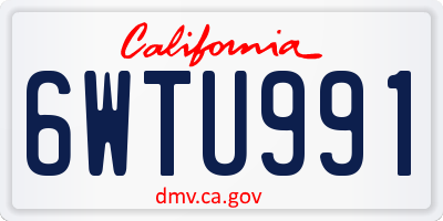 CA license plate 6WTU991