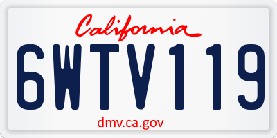 CA license plate 6WTV119