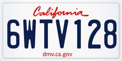 CA license plate 6WTV128