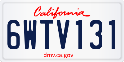 CA license plate 6WTV131