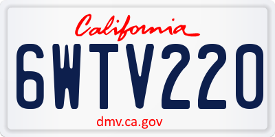 CA license plate 6WTV220