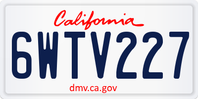 CA license plate 6WTV227