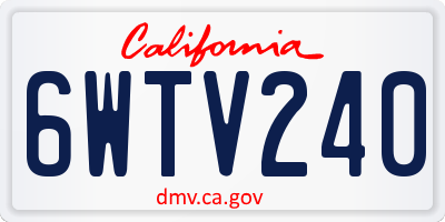 CA license plate 6WTV240
