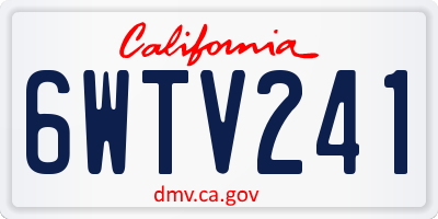 CA license plate 6WTV241