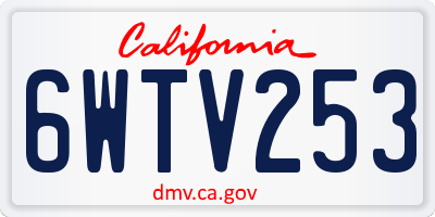 CA license plate 6WTV253
