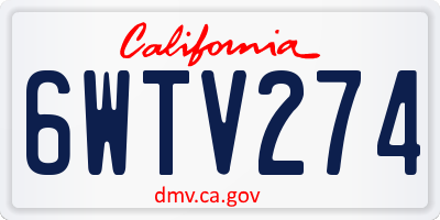 CA license plate 6WTV274