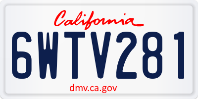 CA license plate 6WTV281