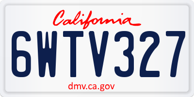CA license plate 6WTV327