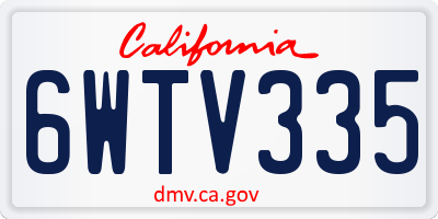 CA license plate 6WTV335