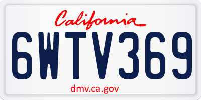 CA license plate 6WTV369