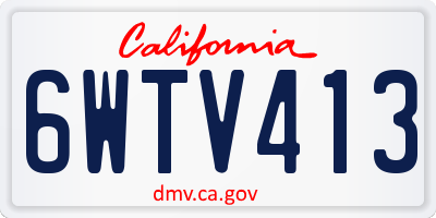 CA license plate 6WTV413