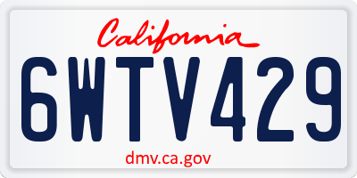 CA license plate 6WTV429