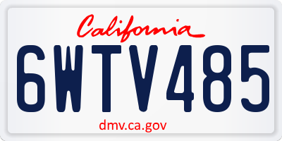 CA license plate 6WTV485