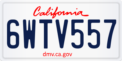 CA license plate 6WTV557