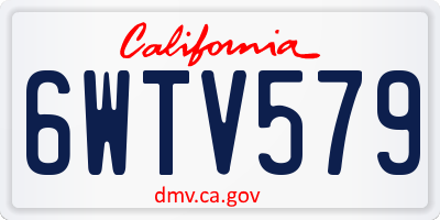 CA license plate 6WTV579