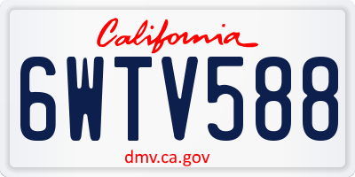 CA license plate 6WTV588