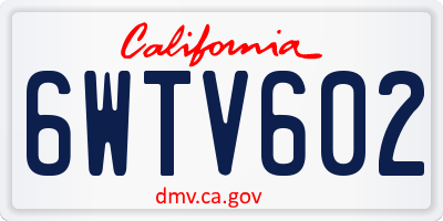 CA license plate 6WTV602