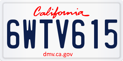 CA license plate 6WTV615