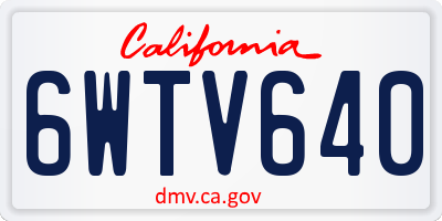 CA license plate 6WTV640